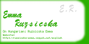 emma ruzsicska business card